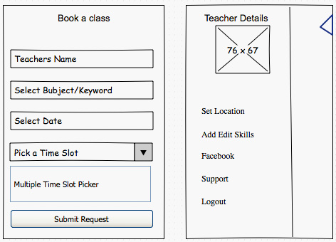 TeachAnyTime wireframe