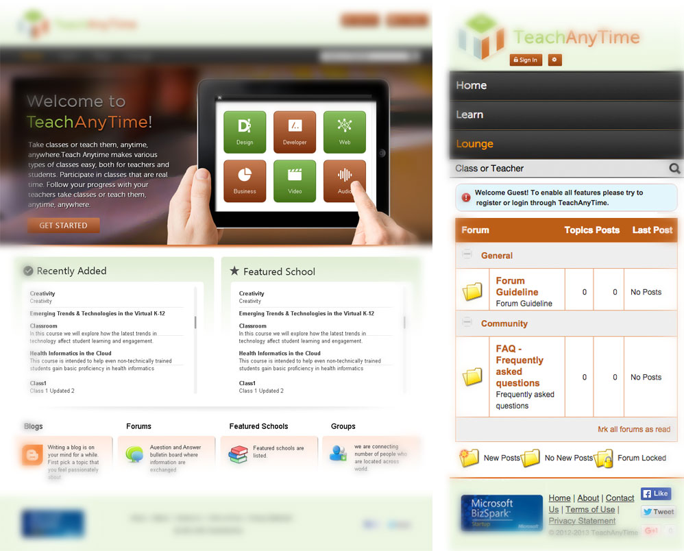 TeachAnyTime final mockup